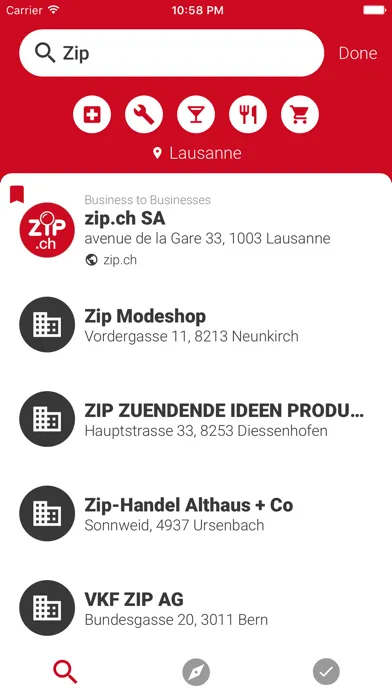 Screenshot di ZIP.ch