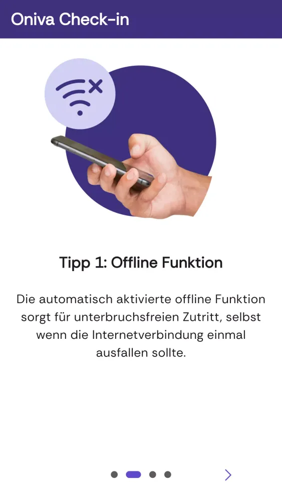 Oniva Check-in Screenshots
