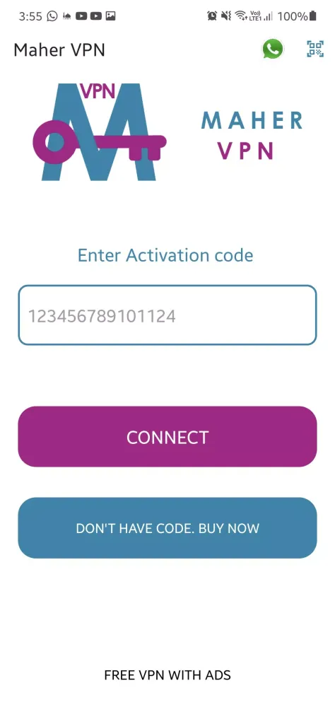 Tangkapan layar Maher VPN Chabi