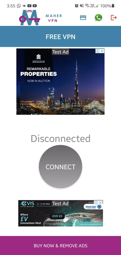 Tangkapan layar Maher VPN Chabi