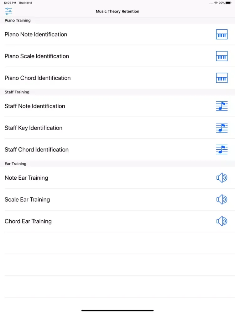 Ảnh chụp màn hình của Music Theory Retention iPad 