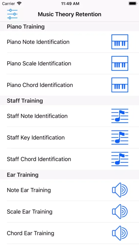 Ảnh chụp màn hình của Music Theory Retention
