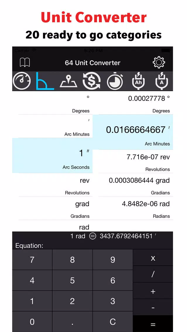 Zrzuty ekranu 64 Unit Converter