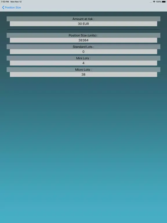 forex position size iPad  Screenshots