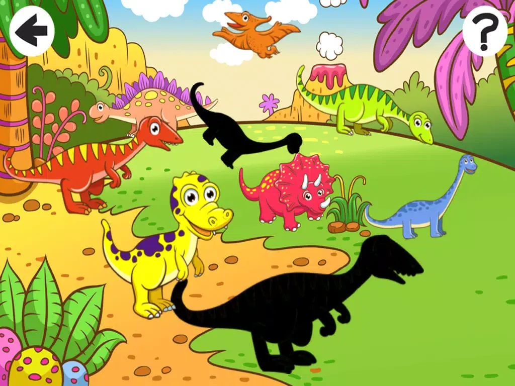 Скриншоты Animated Dino-saur Games For Baby & Kids: Colour-ing Book & Shadow Puzzle iPad 