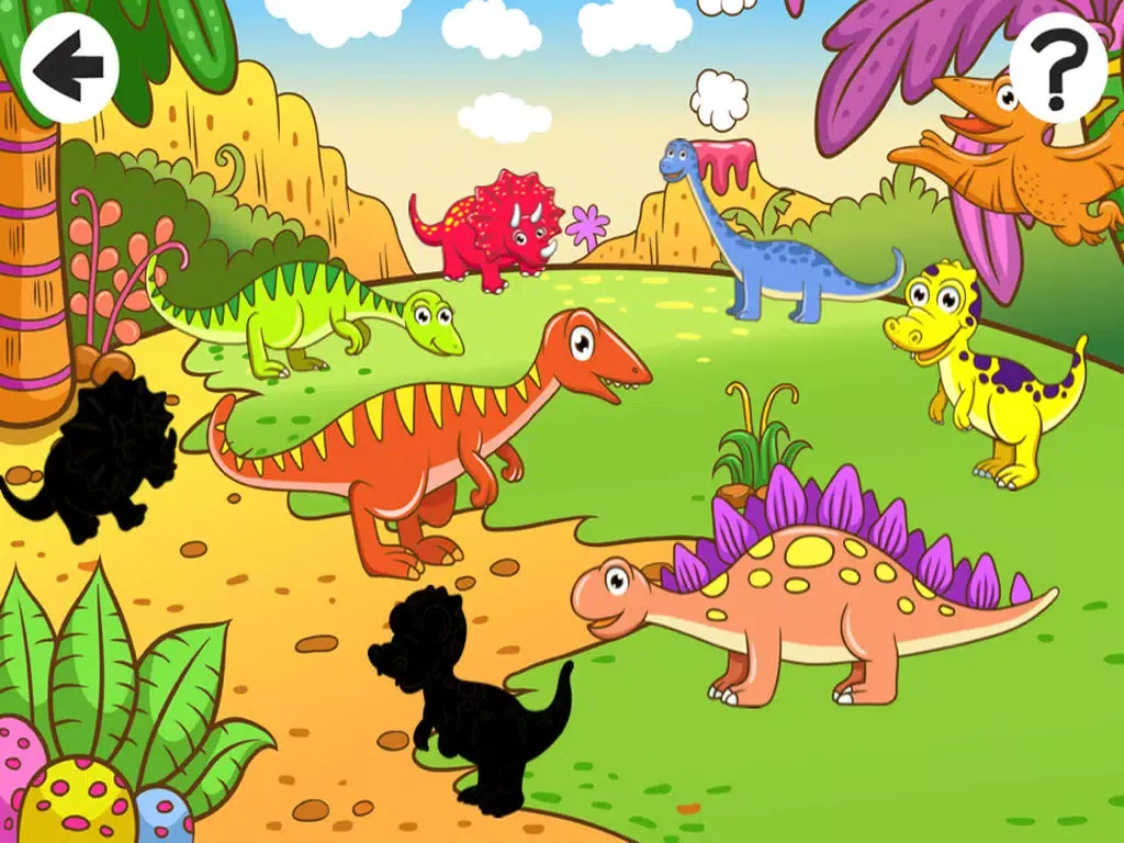 Скриншоты Animated Dino-saur Games For Baby & Kids: Colour-ing Book & Shadow Puzzle iPad 