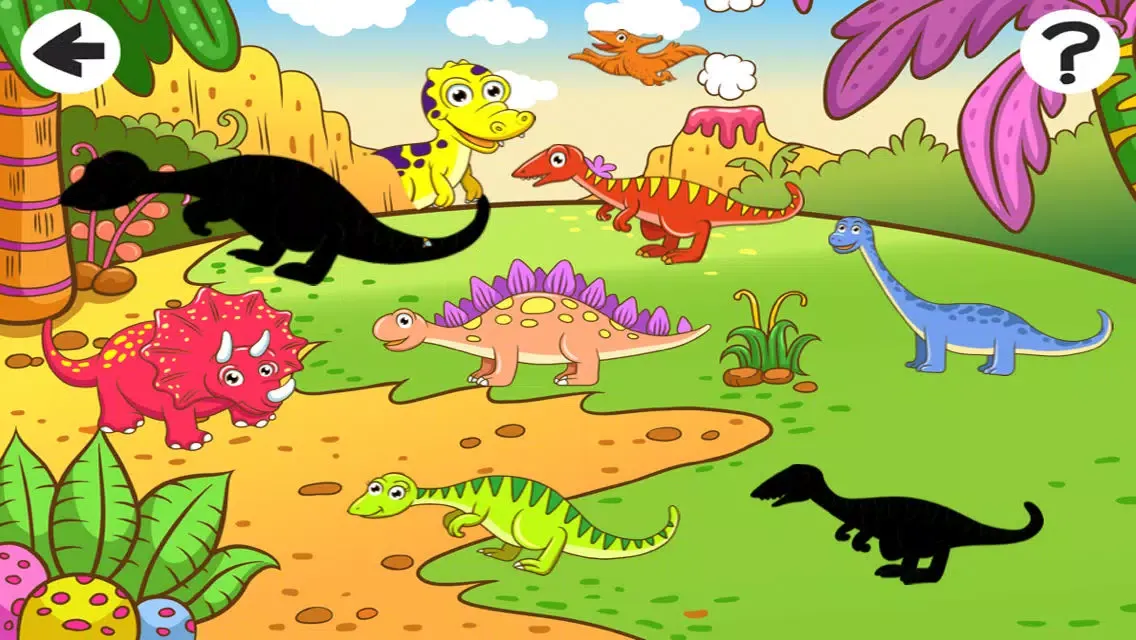 Скриншоты Animated Dino-saur Games For Baby & Kids: Colour-ing Book & Shadow Puzzle