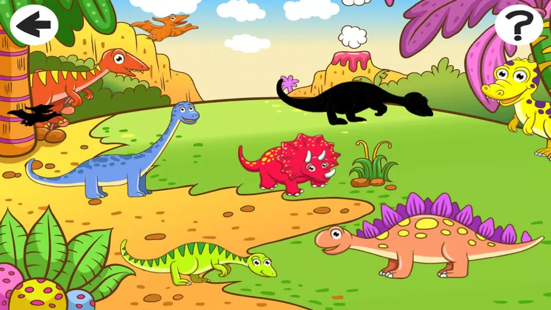 Скриншоты Animated Dino-saur Games For Baby & Kids: Colour-ing Book & Shadow Puzzle