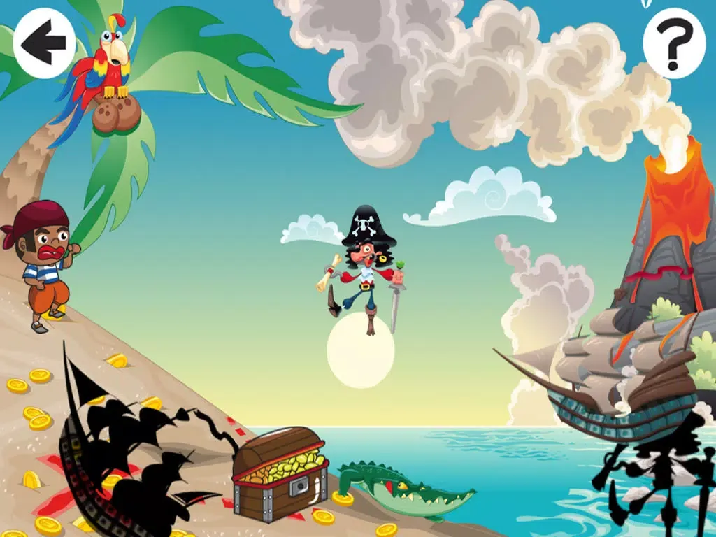 Capturas de tela do A Crazy Pirate-s Captain Hook Teach-ing Kid-s Game-s to Spot the Shadow iPad 