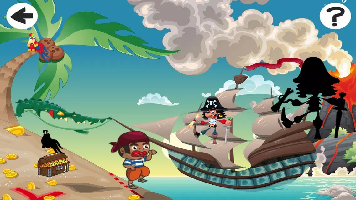 Capturas de tela do A Crazy Pirate-s Captain Hook Teach-ing Kid-s Game-s to Spot the Shadow