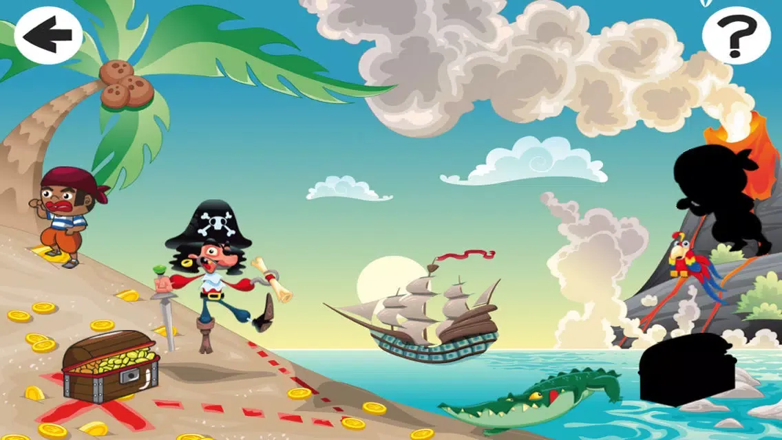 Capturas de tela do A Crazy Pirate-s Captain Hook Teach-ing Kid-s Game-s to Spot the Shadow