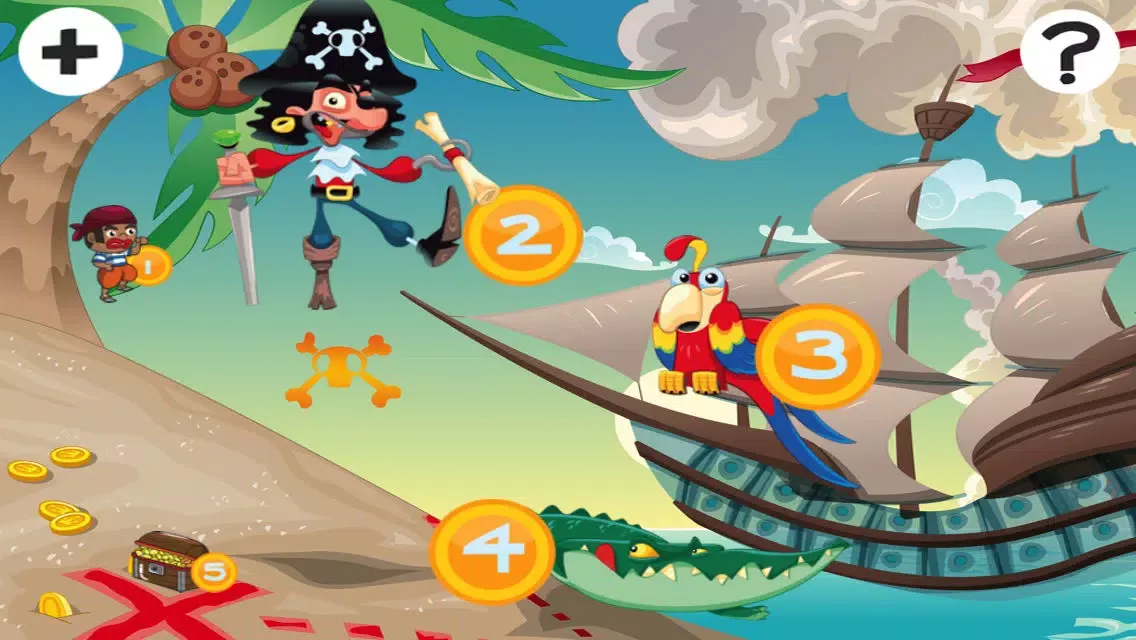 Capturas de tela do A Crazy Pirate-s Captain Hook Teach-ing Kid-s Game-s to Spot the Shadow