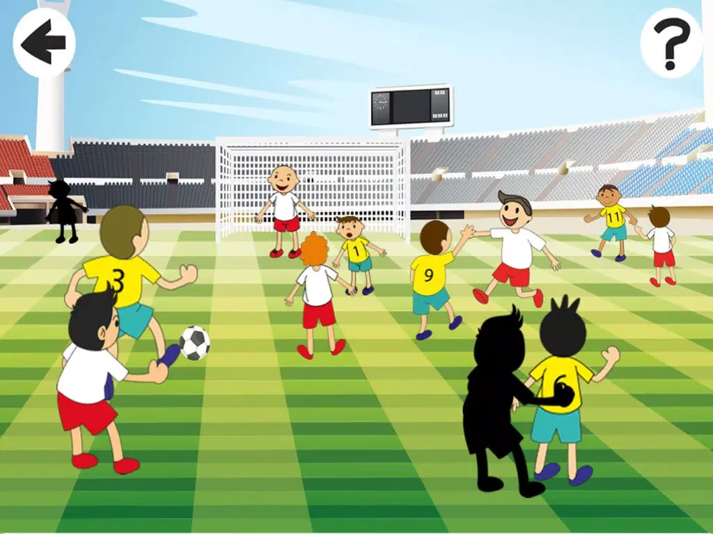 A Foot-ball Play-ers Cup With Soccer Kid-s, Ball-s and Goal-s in One Crazy Shadow-Game iPad  Screenshots