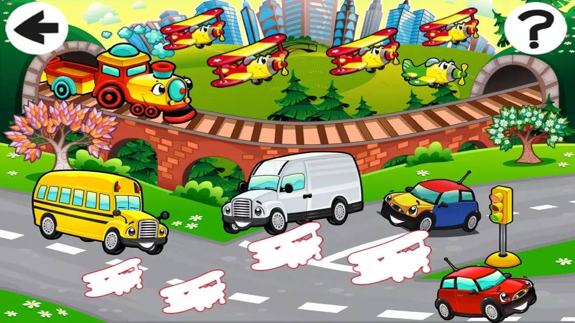 Capturas de tela do Absolutely Amazing Kids Game For Free With Great Vehicles in The City: Sort The Car-s By Size!