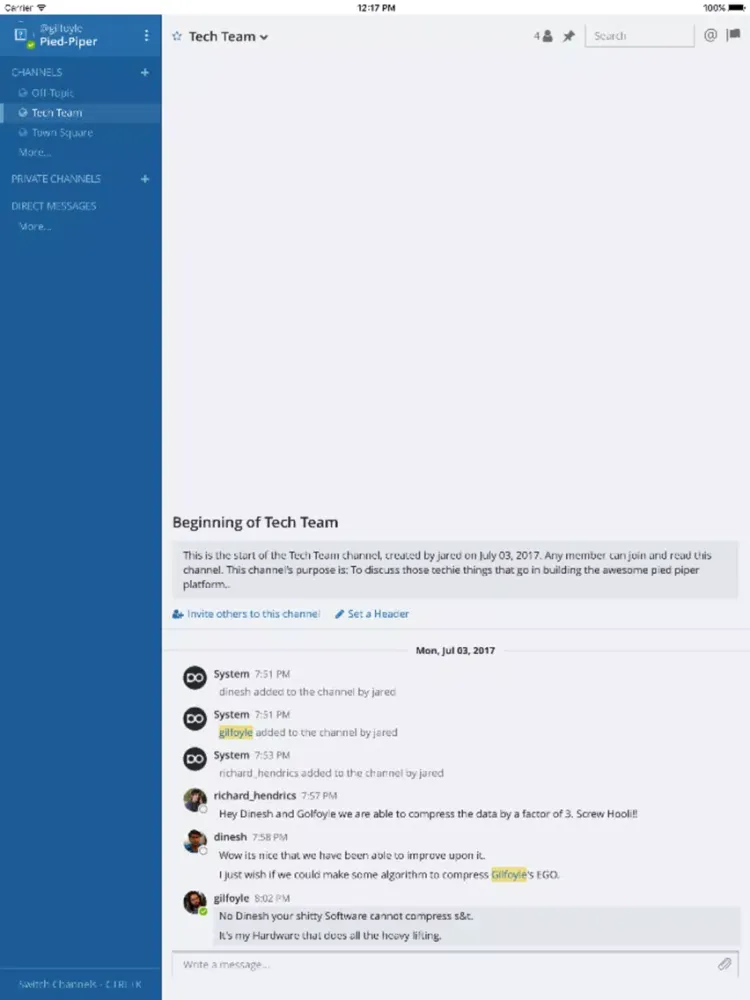 Ảnh chụp màn hình của Gridle Chat iPad 