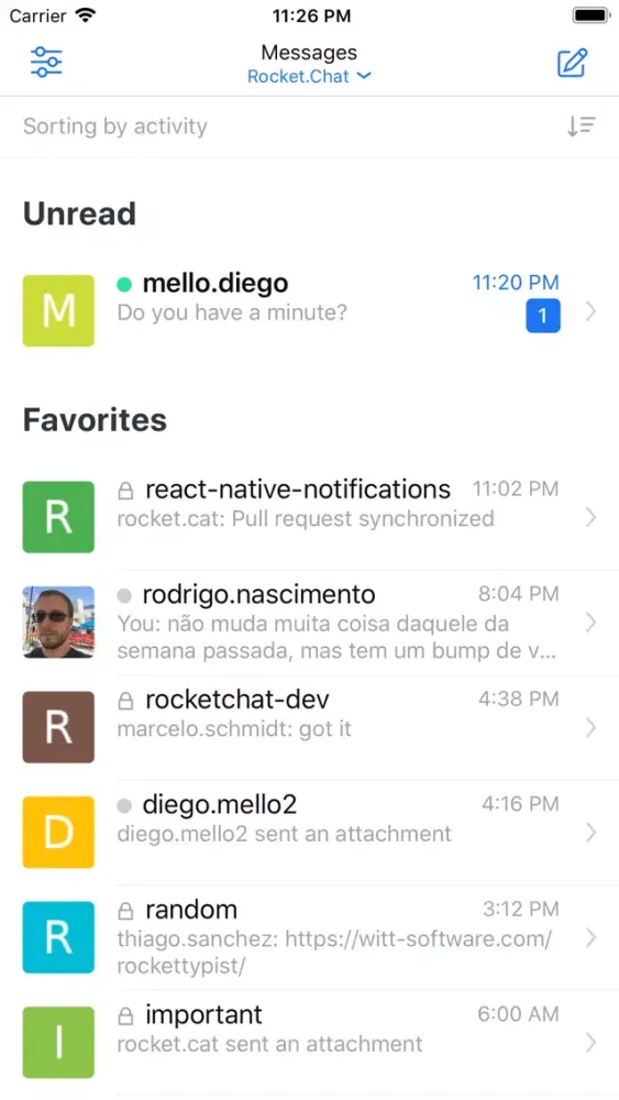 Rocket.Chat Experimental 스크린샷