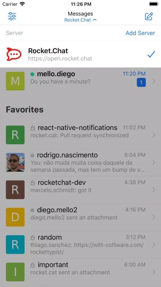 Rocket.Chat Experimental 스크린샷