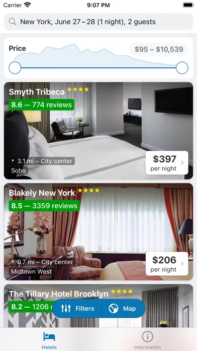 Zrzuty ekranu Hotels at the cheapest prices