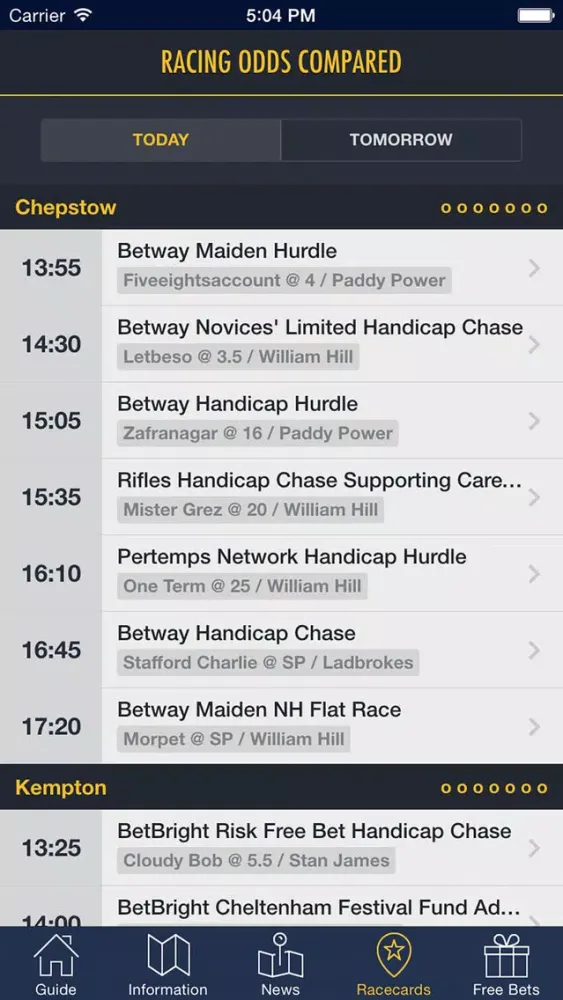 ภาพหน้าจอของ Cheltenham Festival Guide