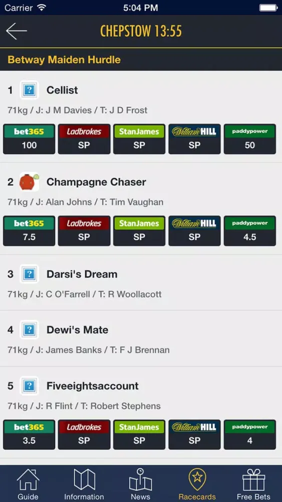 ภาพหน้าจอของ Cheltenham Festival Guide