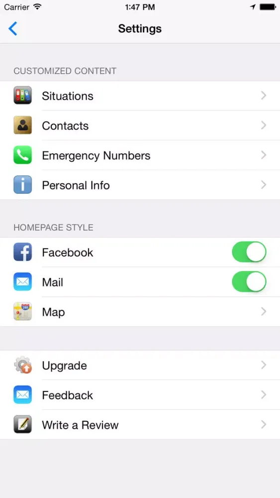 SOS One Click - "Send Emergency Alert and Help Messages through SMS Text, Email, Twitter and Facebook" Screenshots