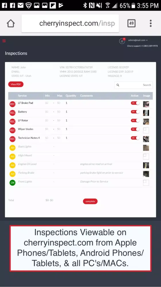 Cherry Inspect Screenshots