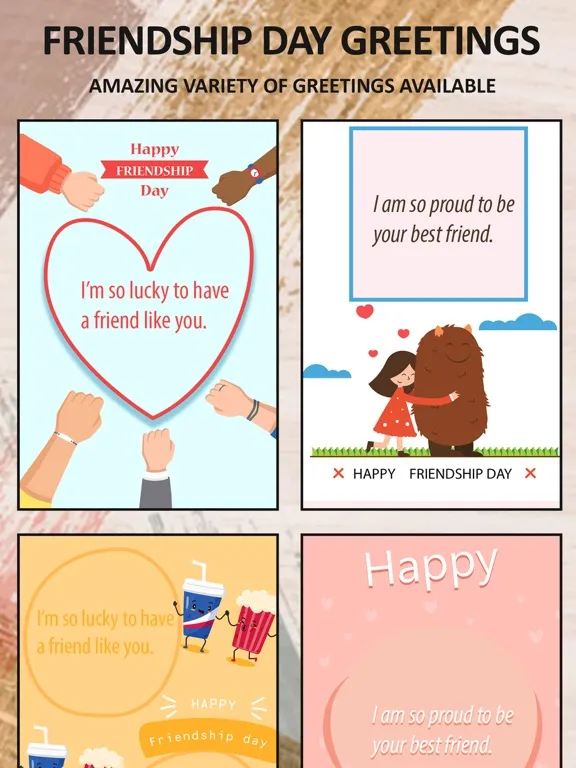 Friendship Day Cards & Wishes iPad  Screenshots