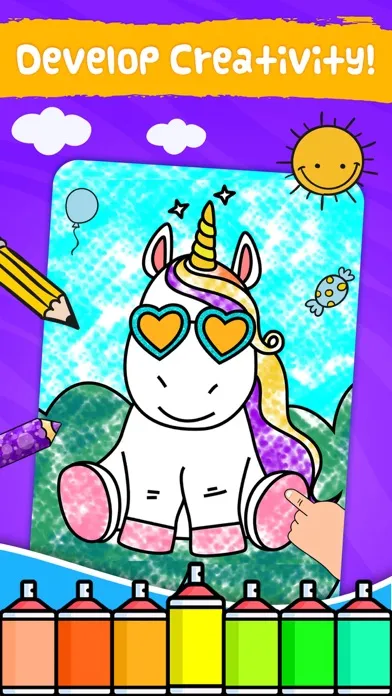 Unicorn Glitter Coloring Book سکرین شاٹس