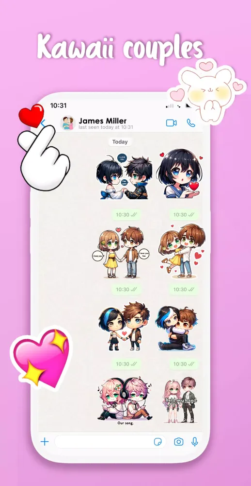ภาพหน้าจอของ Wastickerapps: Chibi Stickers