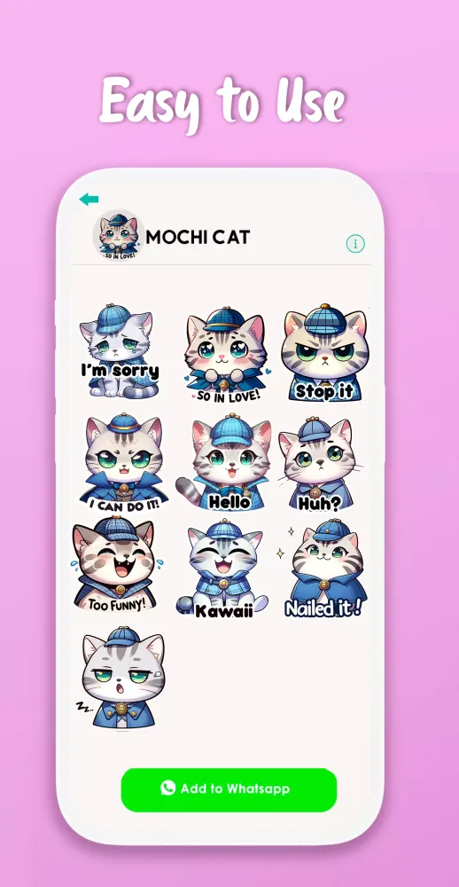 ภาพหน้าจอของ Wastickerapps: Chibi Stickers