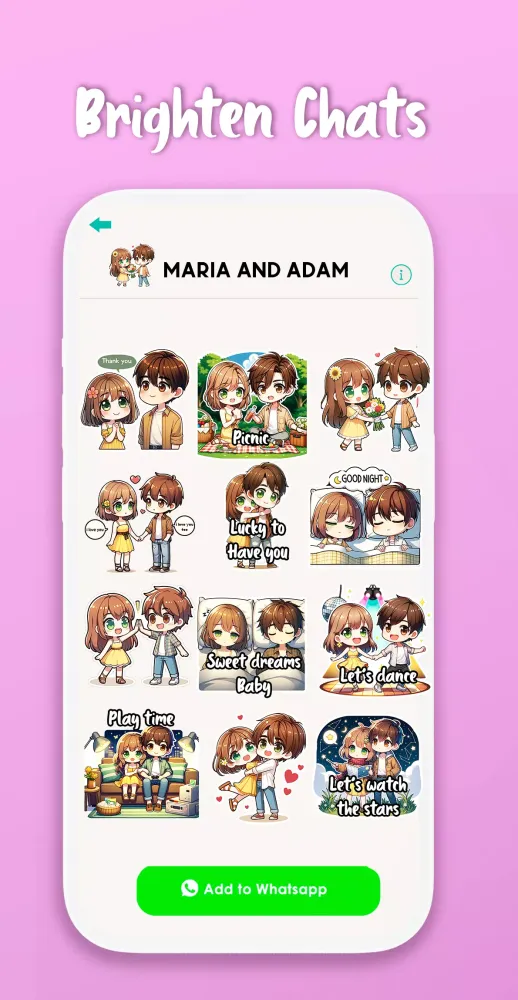 ภาพหน้าจอของ Wastickerapps: Chibi Stickers