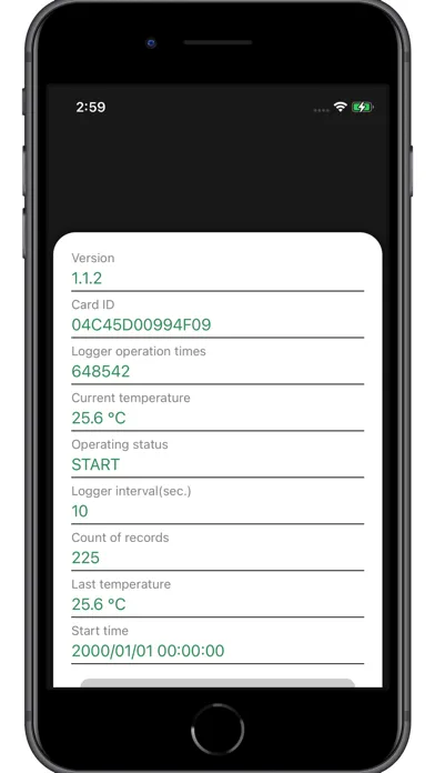 NFC Temp. Logger Info Screenshots
