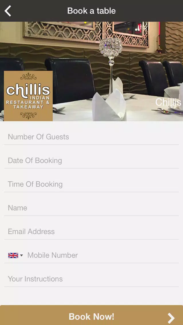 Chillis Indian Restaurant سکرین شاٹس