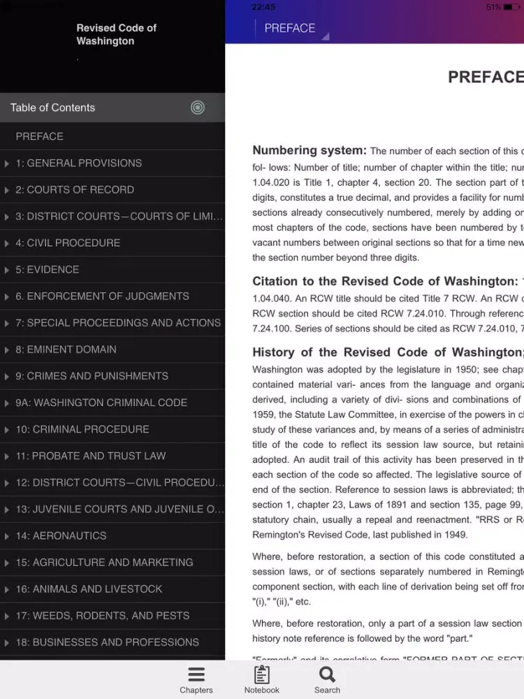 Revised Code of Washington (RCW) iPad 应用截图