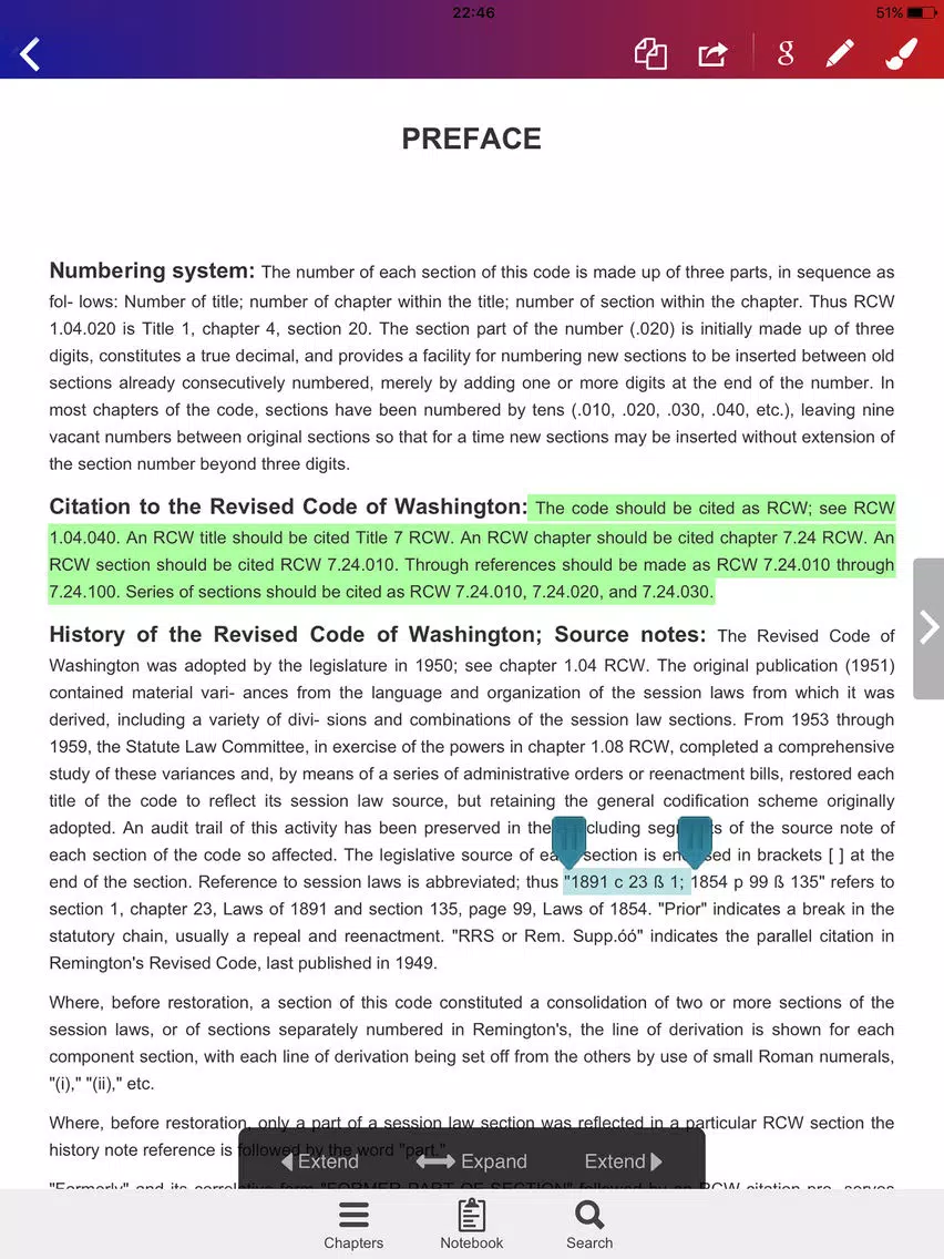 تصاویر Revised Code of Washington (RCW) iPad 