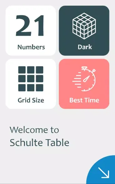 Schulte Table Screenshots