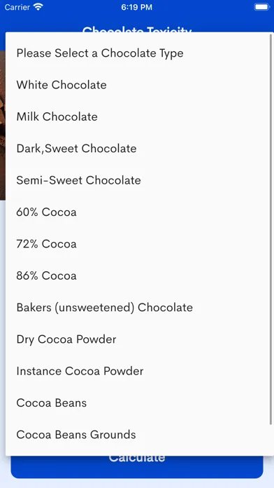 Chocolate Toxicity Calculator٭ 스크린샷