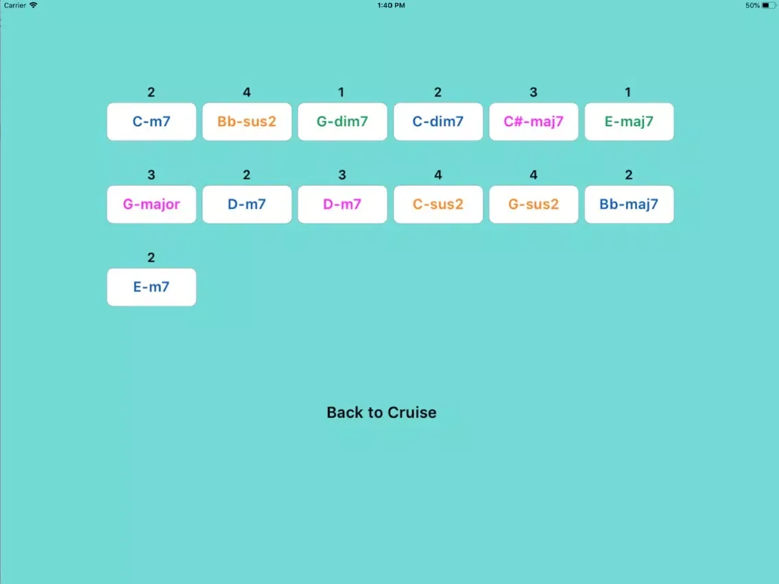 Tangkapan skrin Chord Cruise iPad 