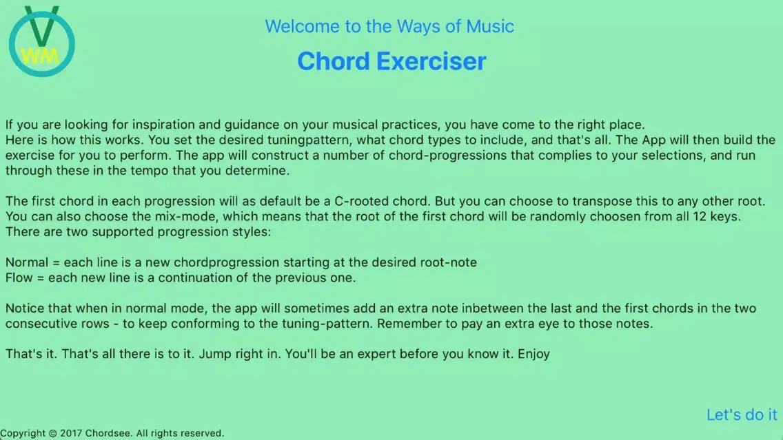 Tangkapan layar Chord Exerciser