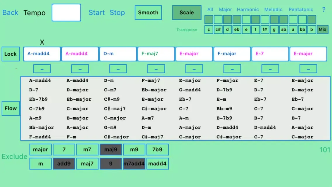 Tangkapan layar Chord Exerciser