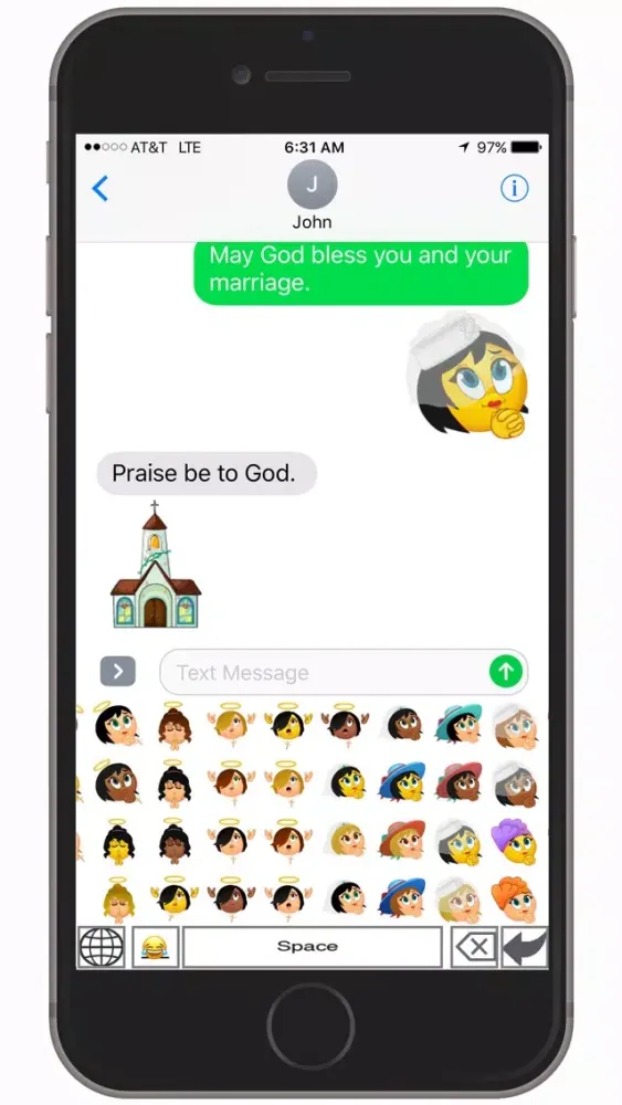Capturas de pantalla de Christ-oji—Christian emoji keyboard icons