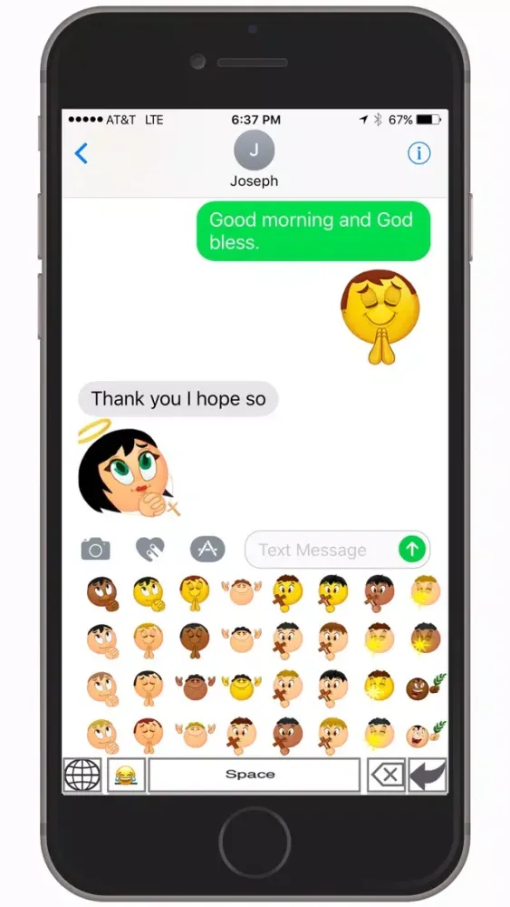 Capturas de pantalla de Christ-oji—Christian emoji keyboard icons