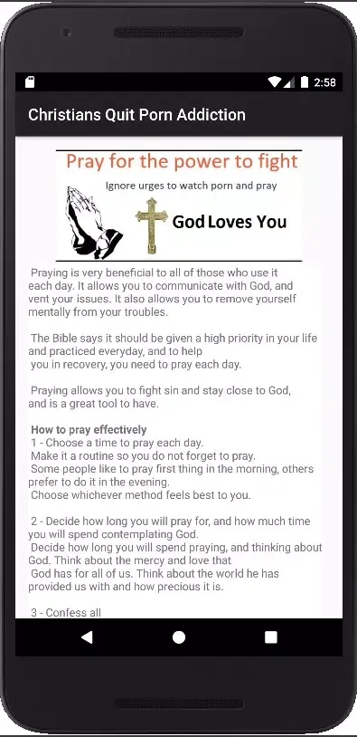 Porn Addiction recovery help. Screenshots