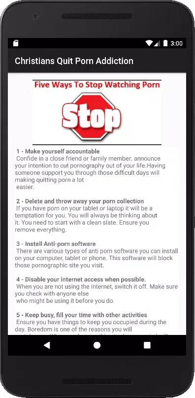 Porn Addiction recovery help. Screenshots