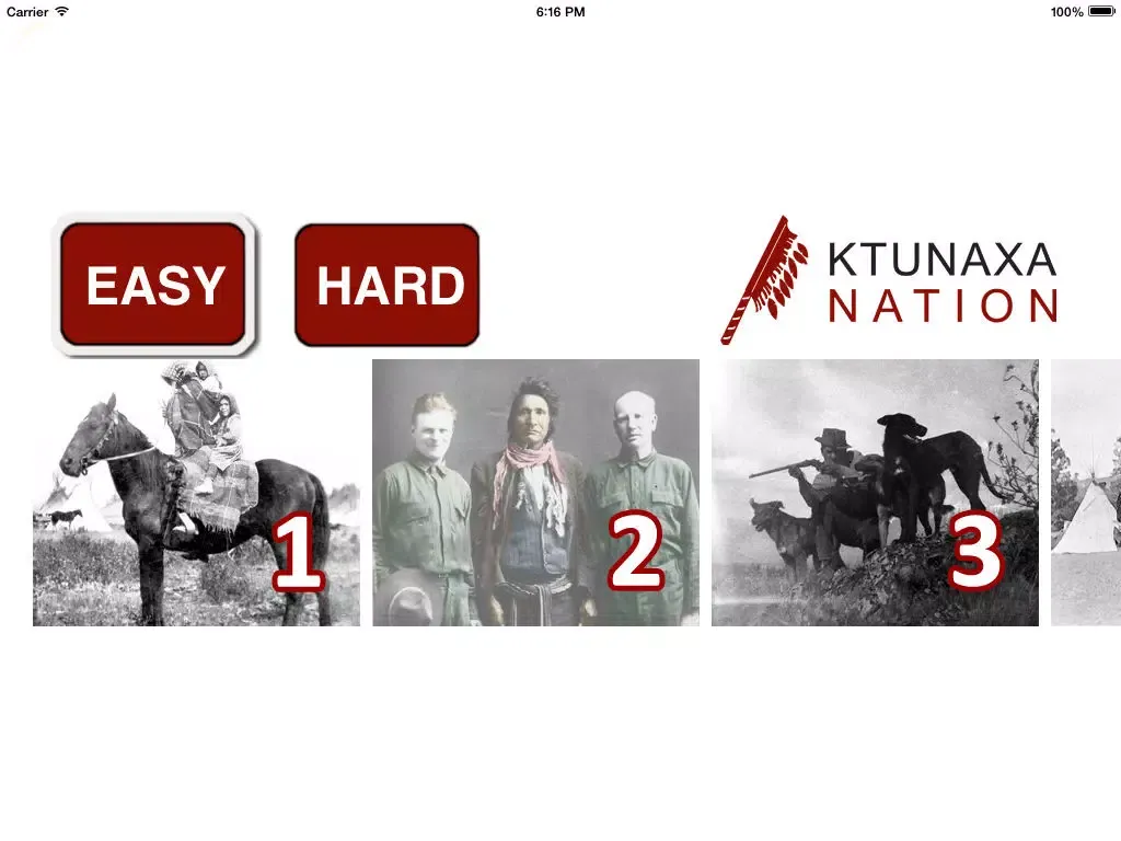 ภาพหน้าจอของ Ktunaxa "Jigsaw Puzzles" iPad 