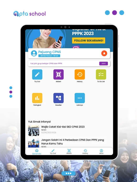 Ảnh chụp màn hình của Bimbel BUMN - Apta School iPad 