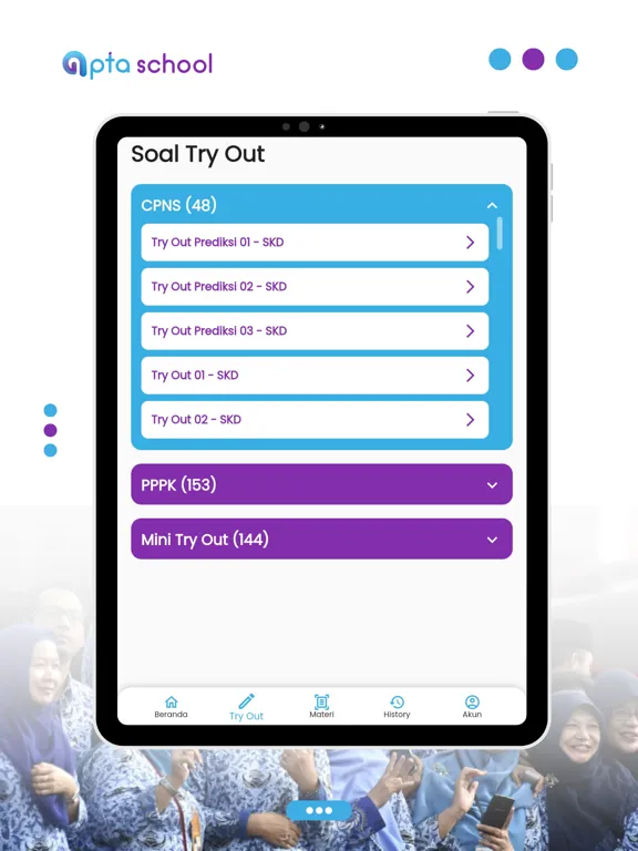 Ảnh chụp màn hình của Bimbel BUMN - Apta School iPad 