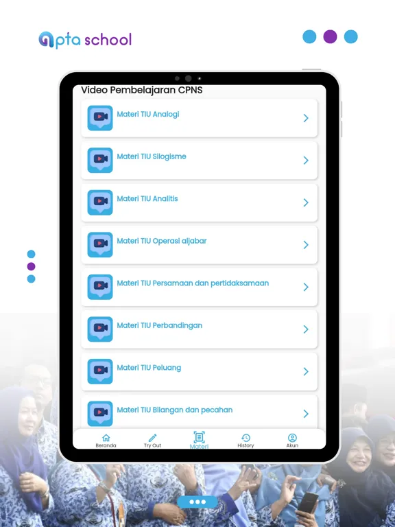 Ảnh chụp màn hình của Bimbel BUMN - Apta School iPad 
