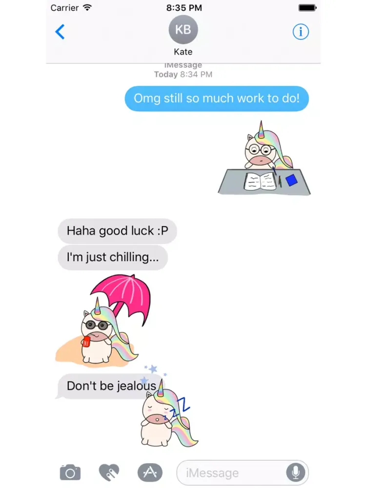 Fluffy the Unicorn Stickers iPad Screenshots