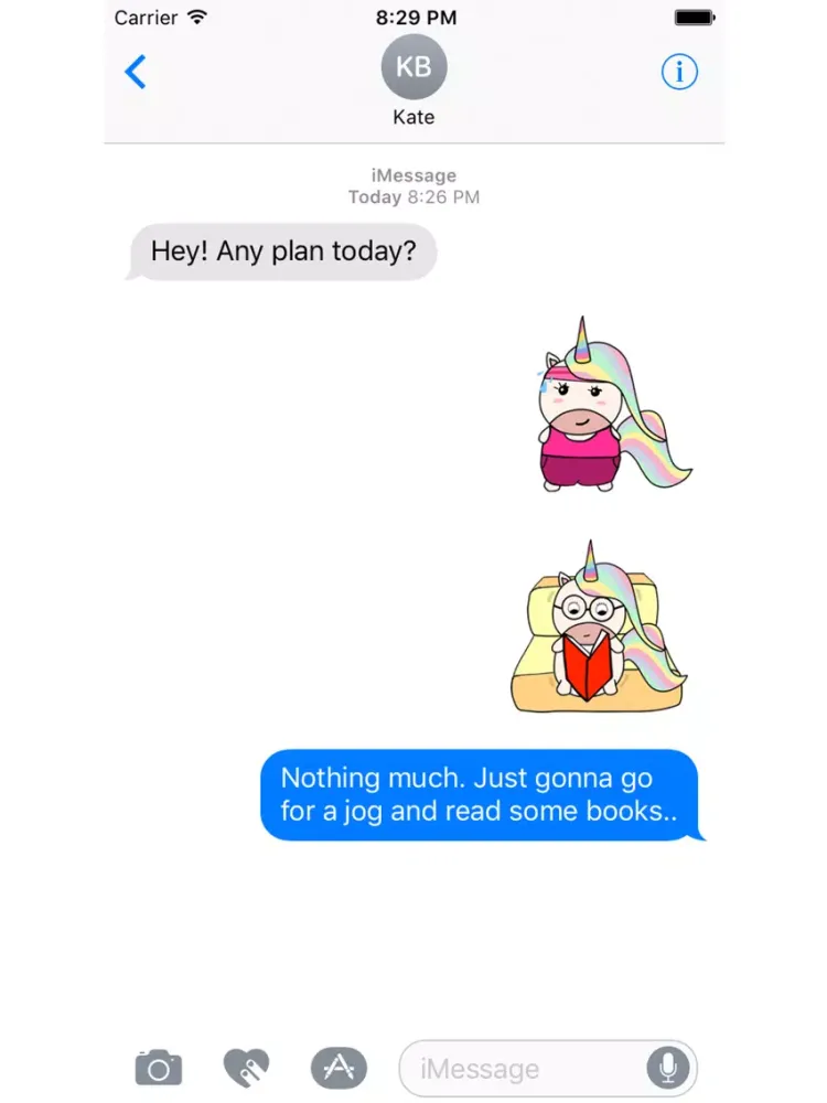 Fluffy the Unicorn Stickers iPad Screenshots